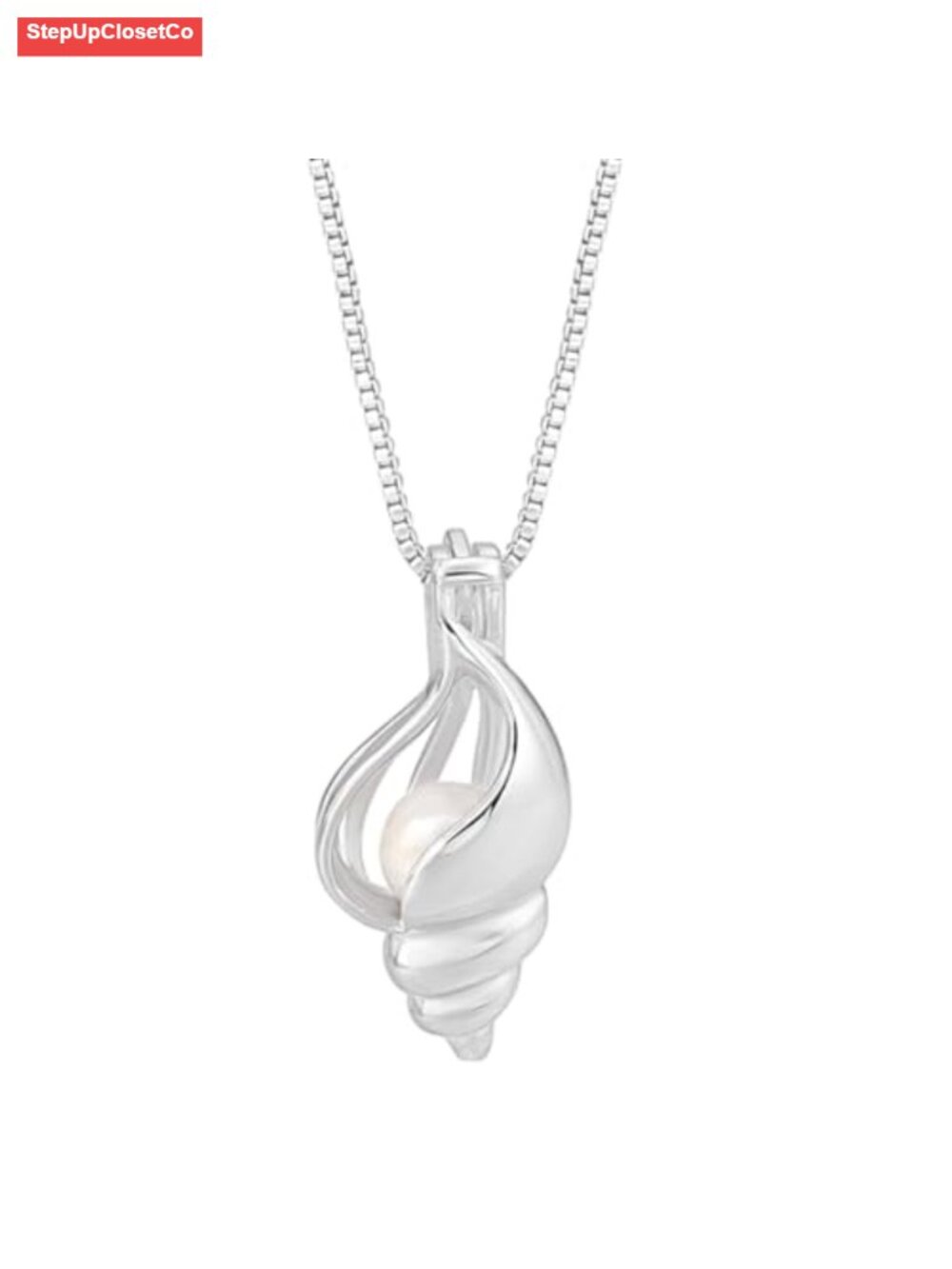 Sterling Silver Pearl Cage Necklace, Lotus Pendant, DIY Jewelry Making